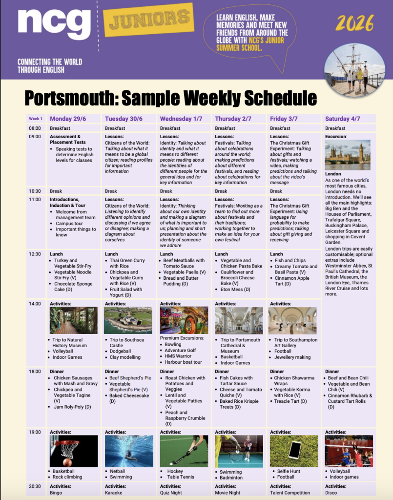 Summer Junior Camp อังกฤษ กับ NCG ประสบการณ์เรียนภาษาอังกฤษช่วงซัมเมอร์ใน UK สำหรับน้องๆ อายุ 12–17 ปี