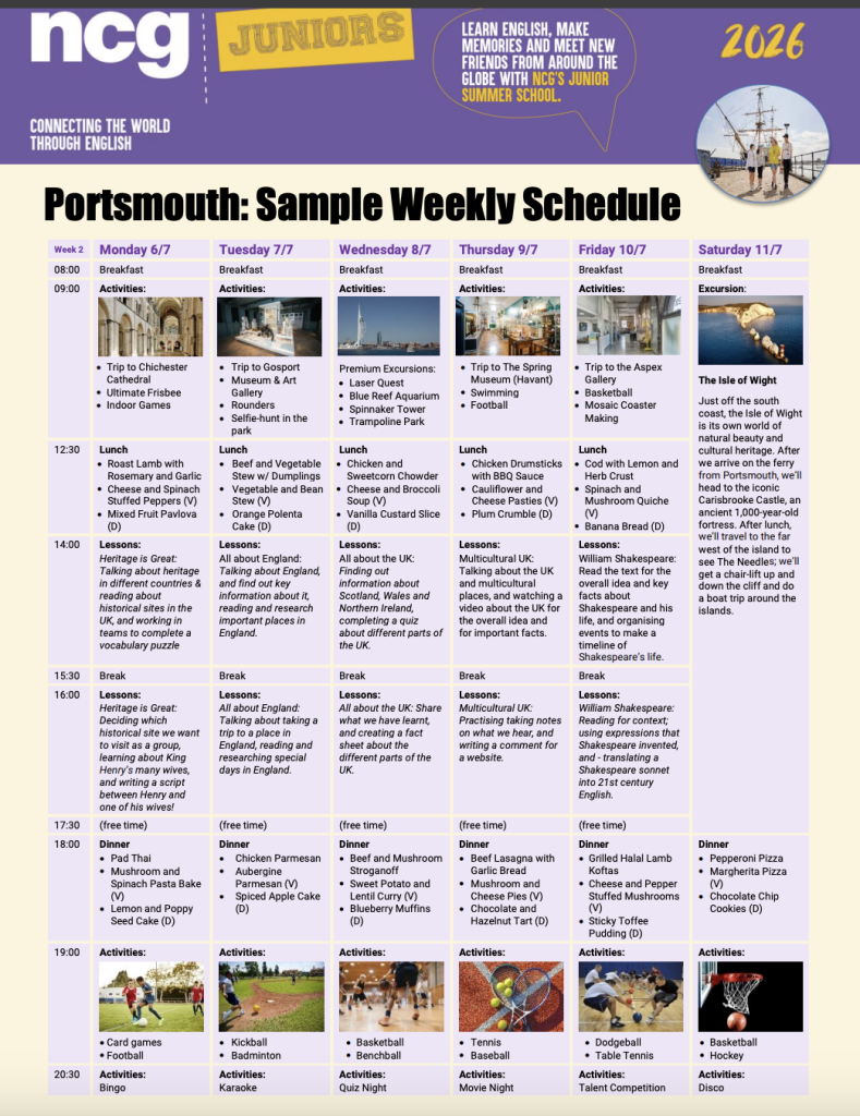 Summer Junior Camp อังกฤษ กับ NCG ประสบการณ์เรียนภาษาอังกฤษช่วงซัมเมอร์ใน UK สำหรับน้องๆ อายุ 12–17 ปี